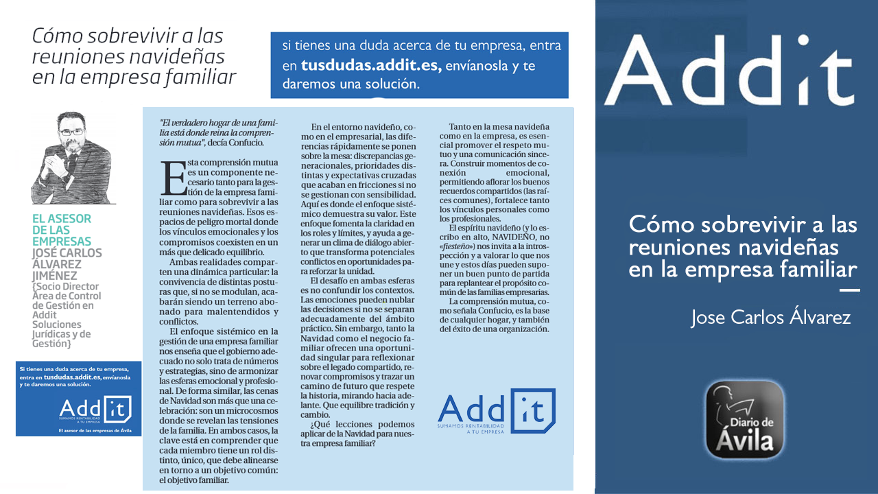 como sobervivir a las reuniones navideñas en la empresa familiar José Carlos Álvarez